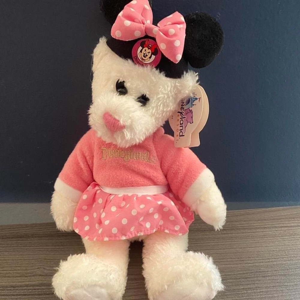 Disneyland Minnie Mouse Bear Plush ā Pink Sweater & Polka Dot Collectible Teddy